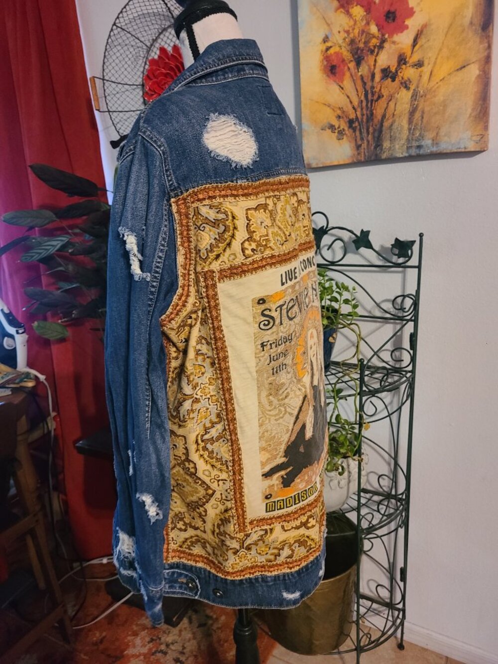 Stevie Nicks Custom Denim Jean Jacket Live Madison Square Garden Fits L & XL - Picture 14 of 14